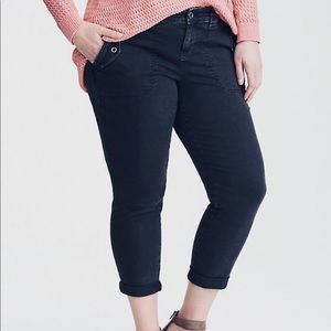 Torrid Cropped Military Cargo Pants Black - sz 12